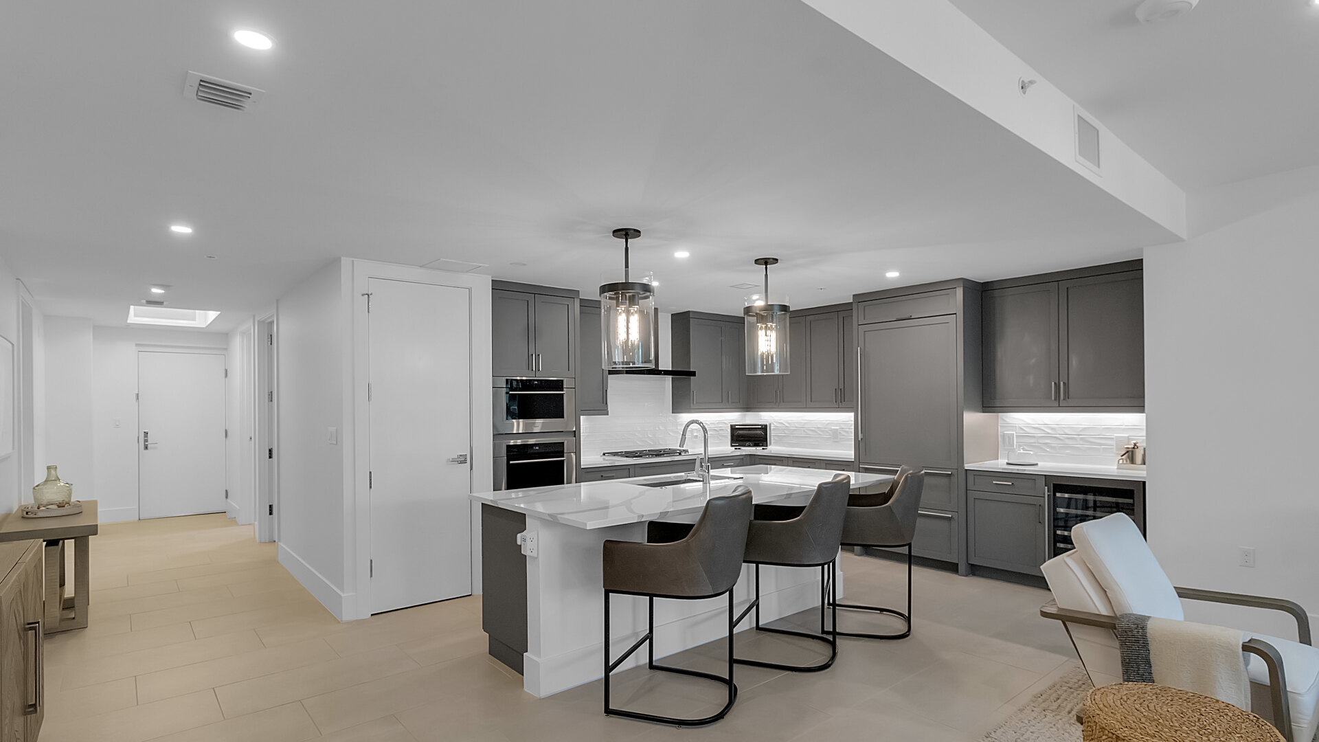 Kitchen and living area at 1035 Seaside Drive 308